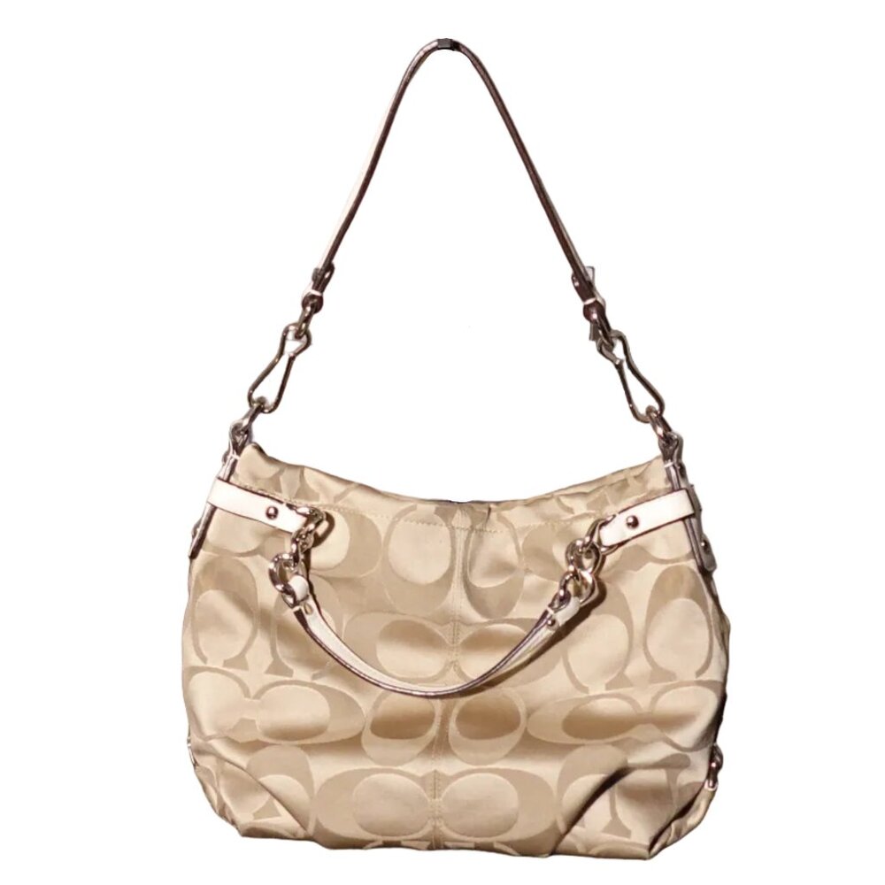Coach Signature Jacquard Hobo Bag - Picture 4 of 10